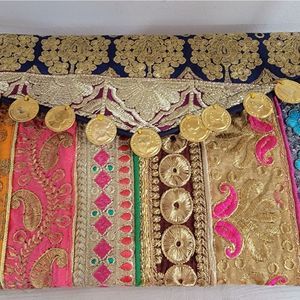 Upcycled vintage fabric clutch